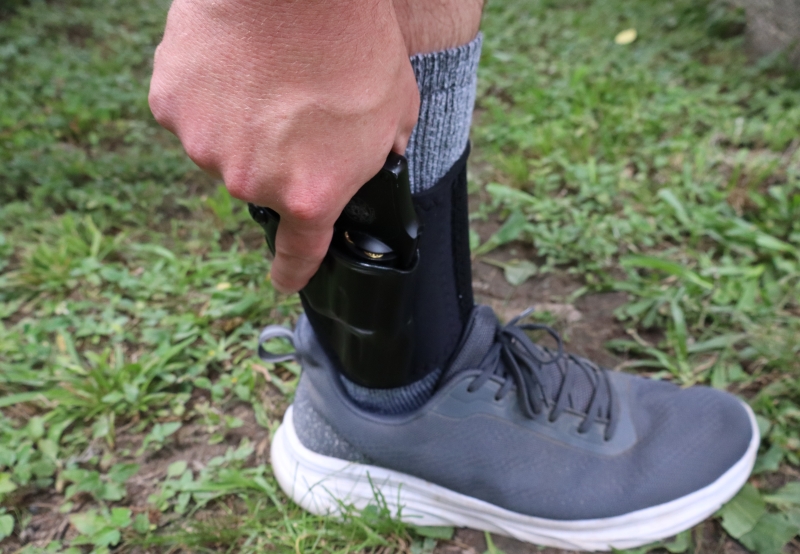 galco ankle glove holster on leg