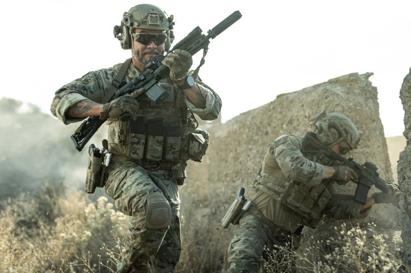 Shooters doing fire-and-maneurver while using suppressors