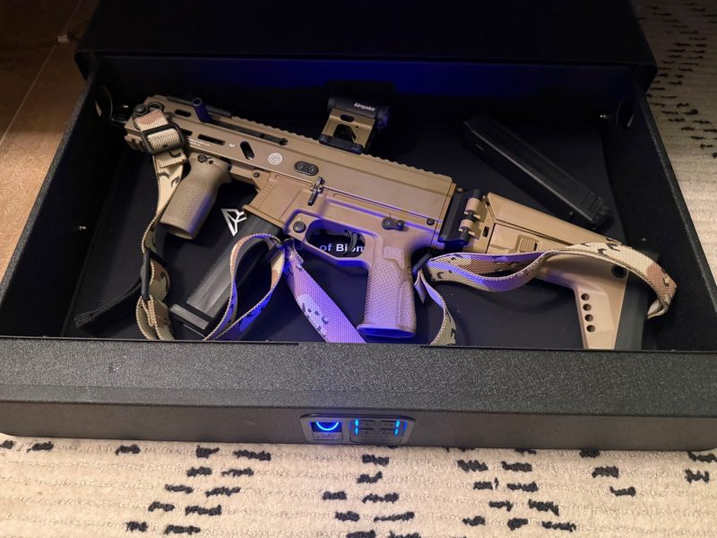 Stribog in an underbed safe.
