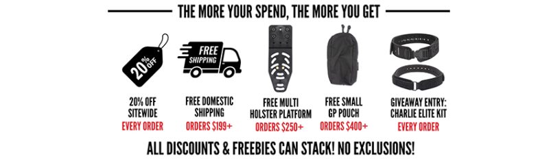 The Wilder Tactical 4th of July sale includes a discount, free shipping, gifts with purchase, and entry into a giveaway.