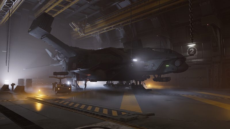 Colonial Marines dropship from Aliens Fireteam Elite 2.