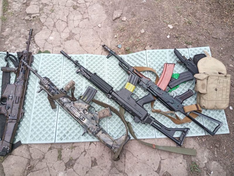MSBS Grot C16, AKS-74, and FN FNC on a Ukrainian firing range.